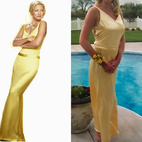yellow silk dress kate hudson